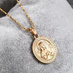 18K Gold Plated Virgin Mary Jewelry Pendant